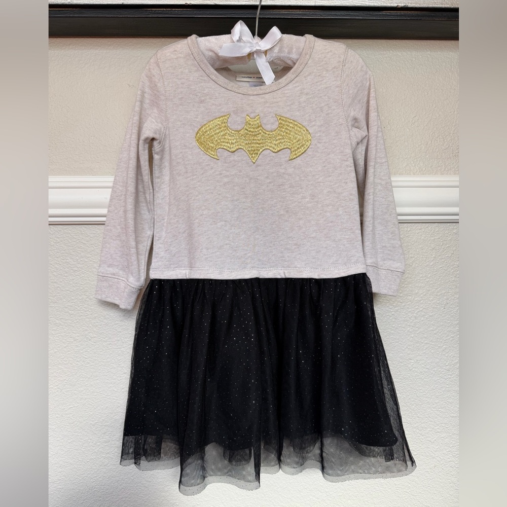 GAP Girls Tulle Batman Dress - Baby GAP x Junkfood Black Cream and Gold- Size 5
